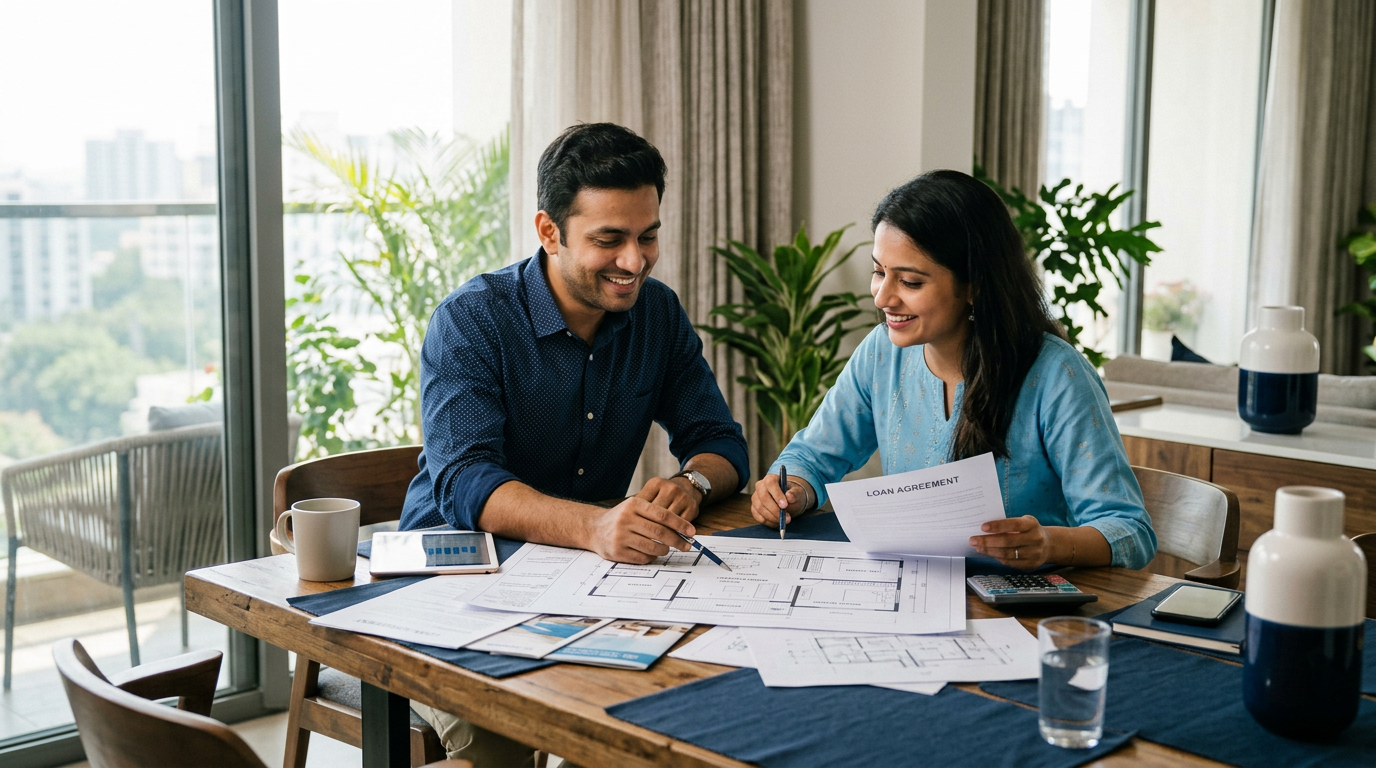 Borrowers discussing their home loan plans